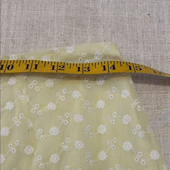 Altar'd State Skirt Women’s L Yellow Floral Mini Ruffle Eyelet Feminine - Picture 4 of 10